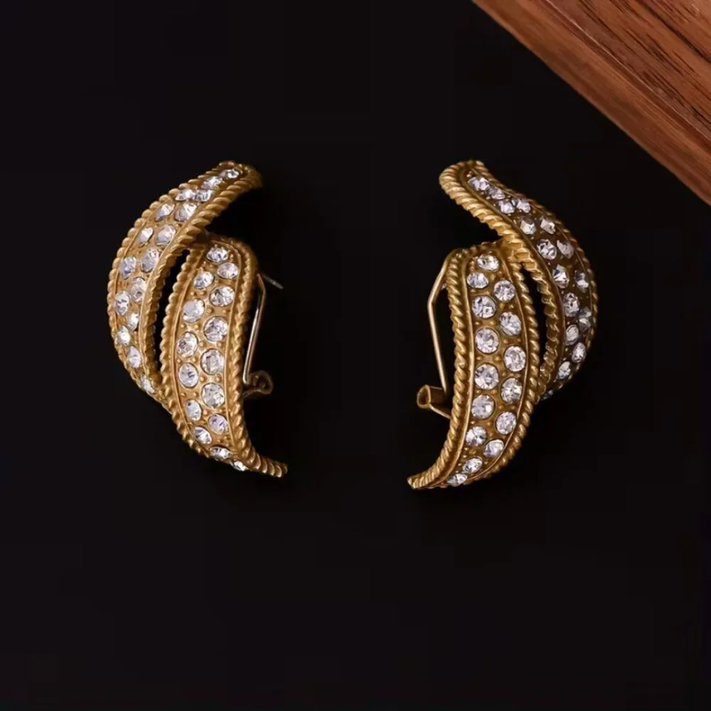 18K Gold 1ct Diamond Womens1.65" Large Earrings Ladies NEW 18 K Silver Jewelry
